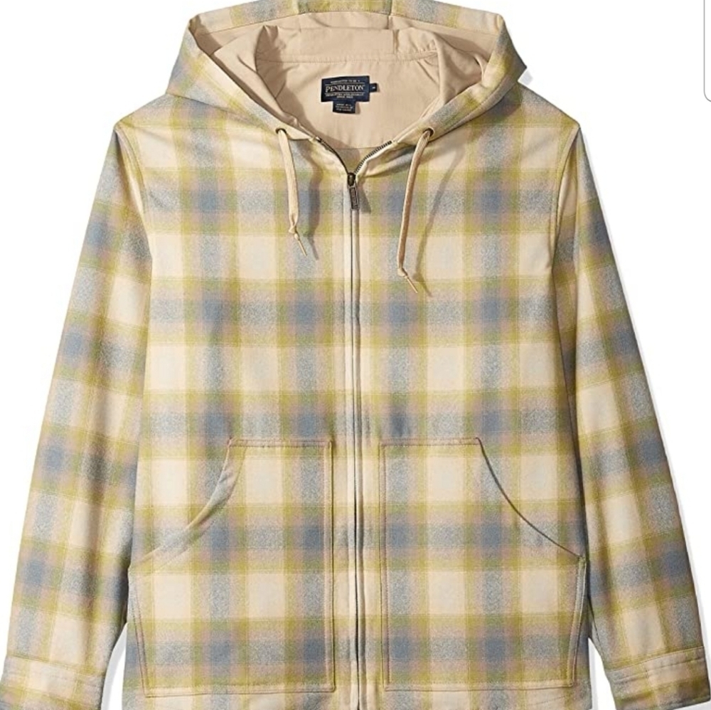 Men's Long Sleeve Zip Up Wool HoodySize XXL